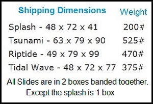pool slide shipping dimensions