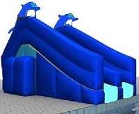 Blue Dolphin Inflatable Water Slide