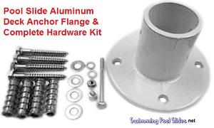 Swimming Pool Slide Aluminum Deck Anchor Flange with Hardware Set