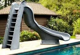 Turbotwister roto-mold inground swimming pool slide